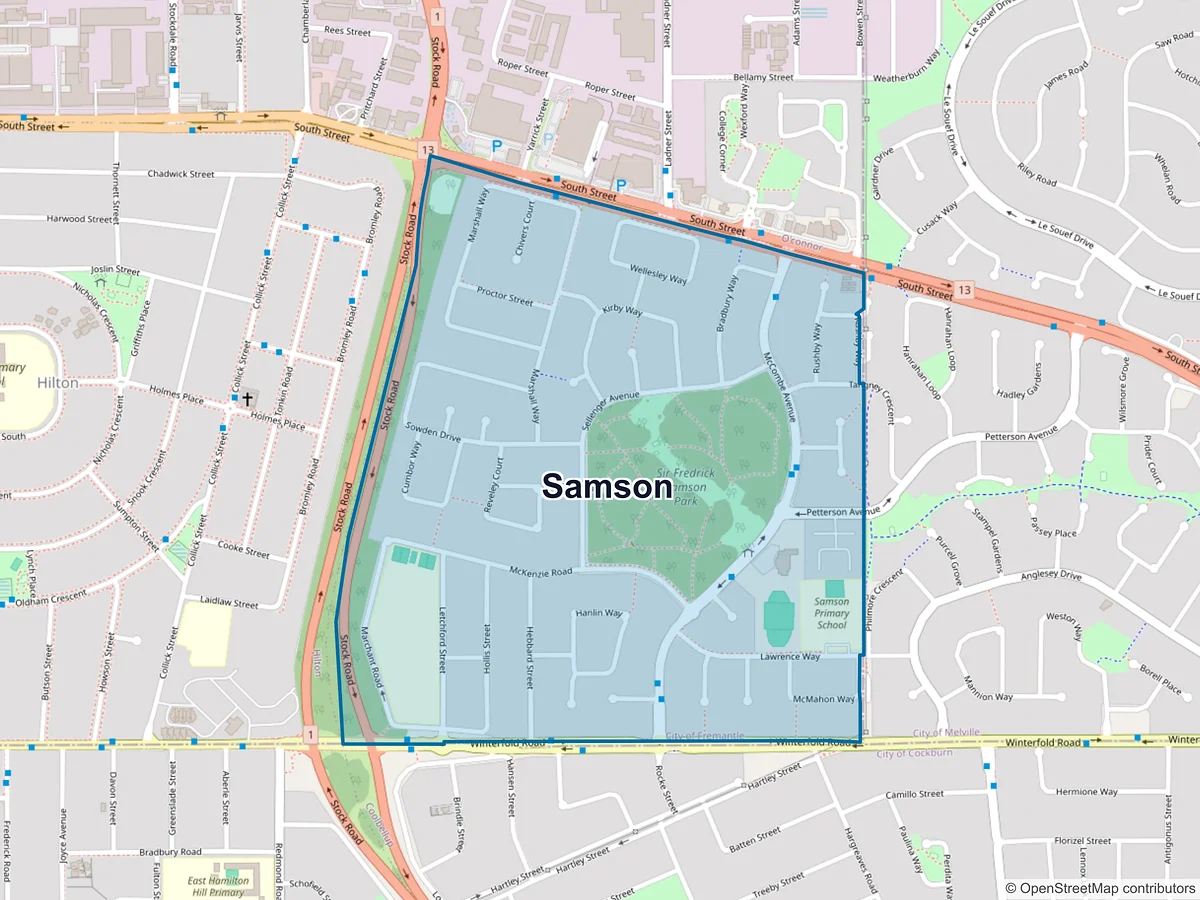 Map of Samson, WA, Australia