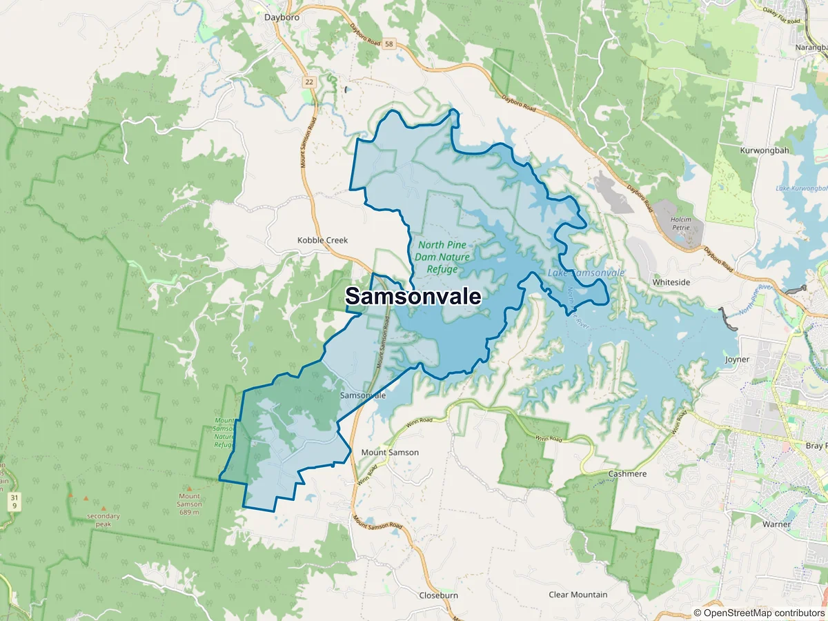 Map of Samsonvale, QLD, Australia