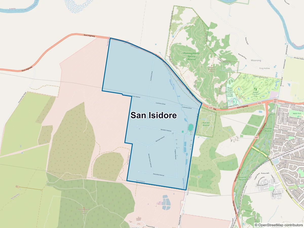 Map of San Isidore, NSW, Australia