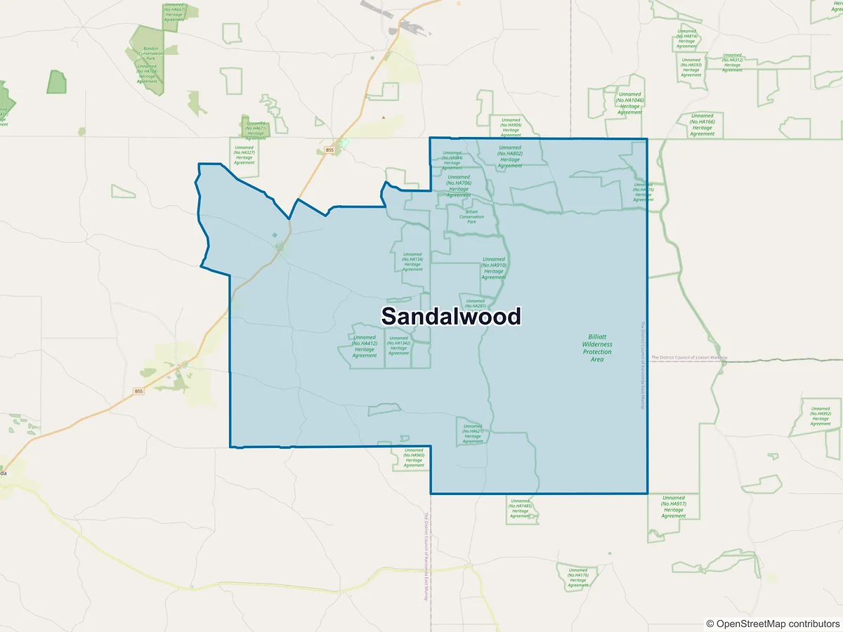 Map of Sandalwood, SA, Australia