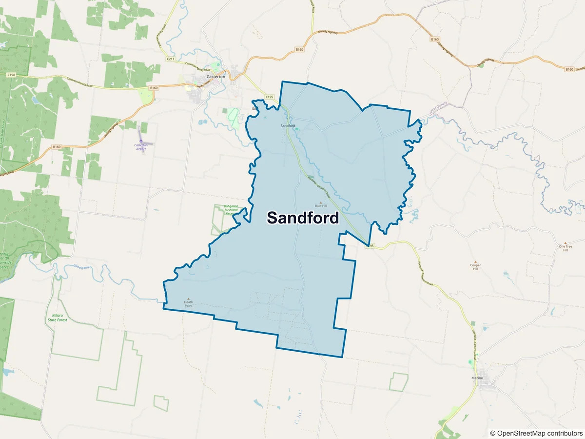 Map of Sandford, VIC, Australia