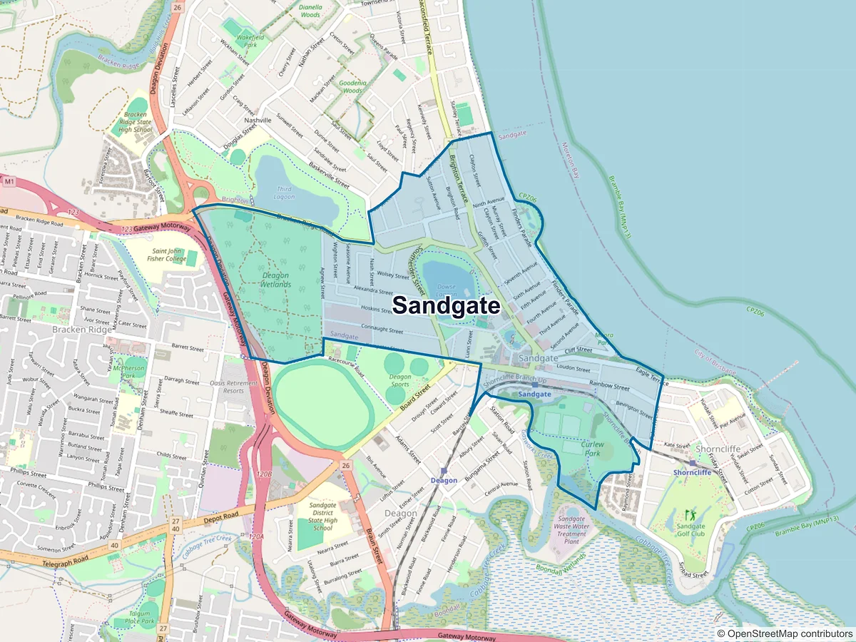 Map of Sandgate, QLD, Australia