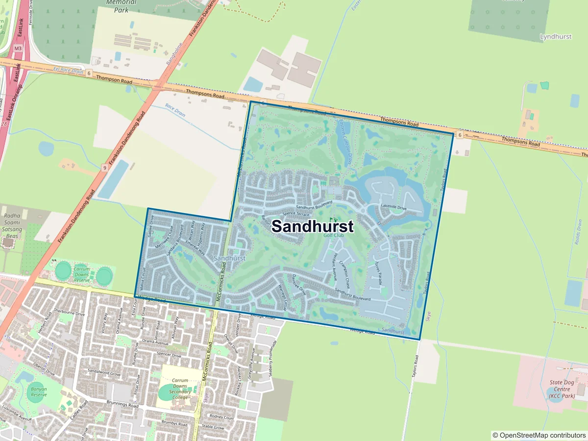 Map of Sandhurst, VIC, Australia