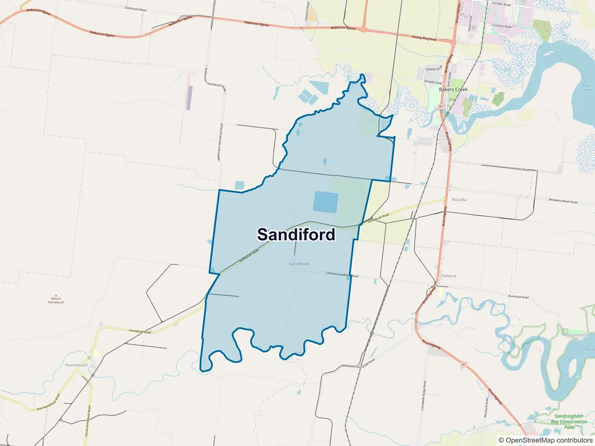 Map of Sandiford, QLD, Australia