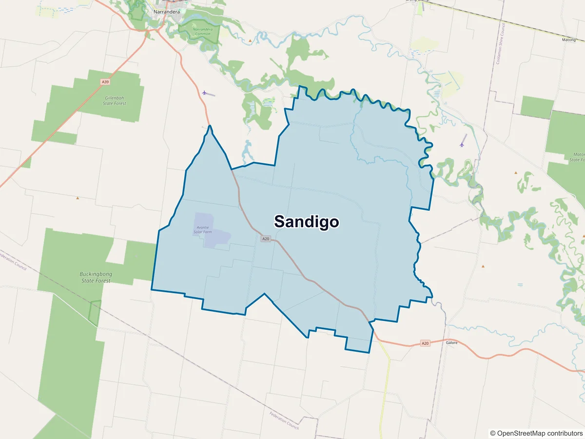Map of Sandigo, NSW, Australia