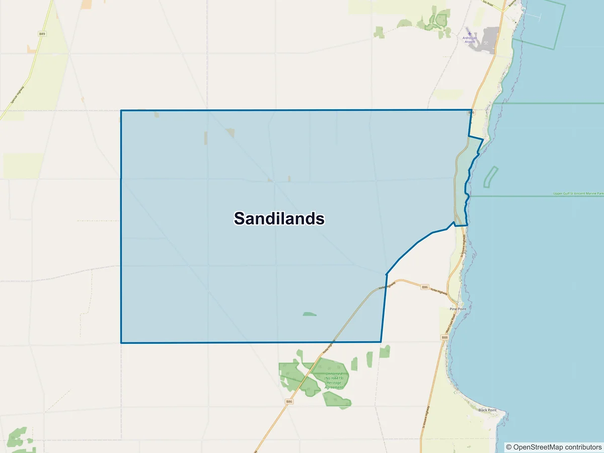 Map of Sandilands, SA, Australia