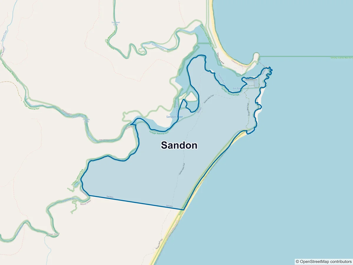 Map of Sandon, NSW, Australia