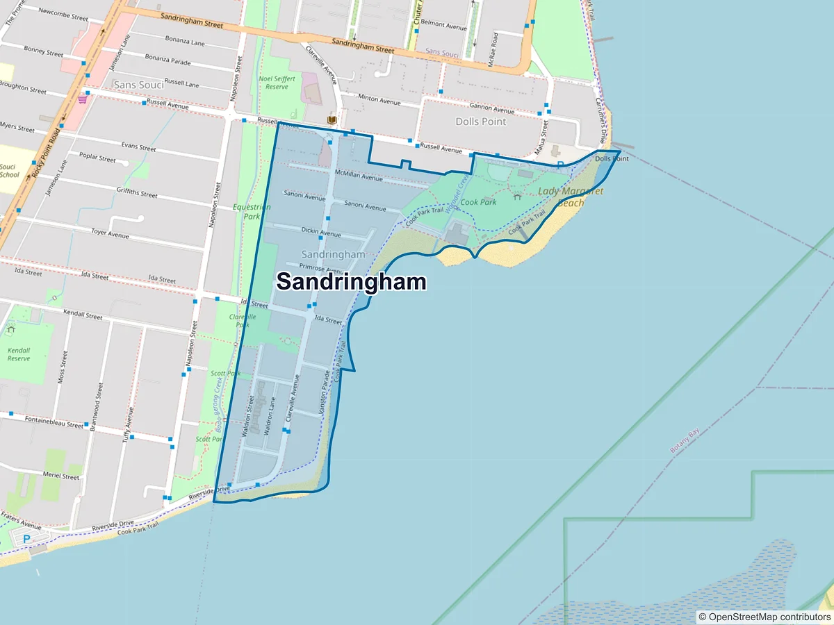 Map of Sandringham, NSW, Australia