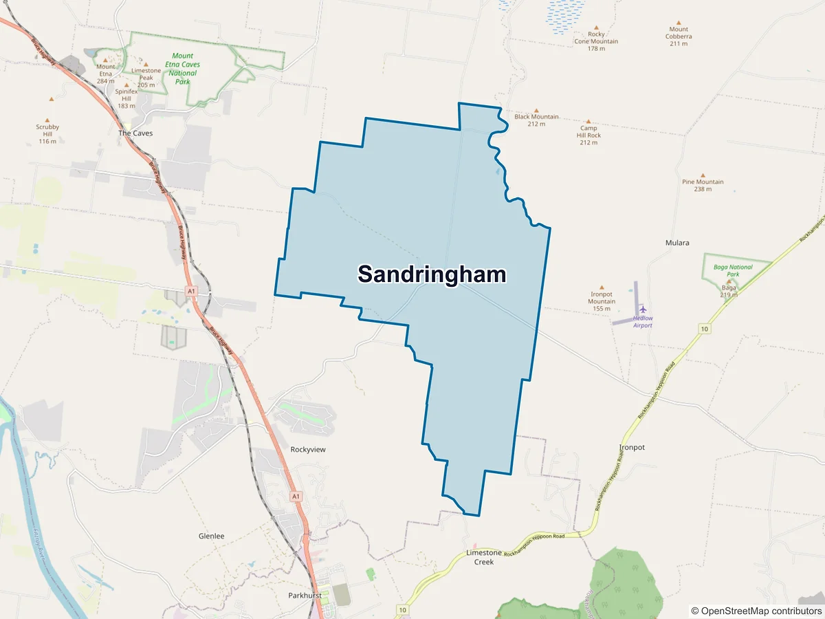 Map of Sandringham, QLD, Australia