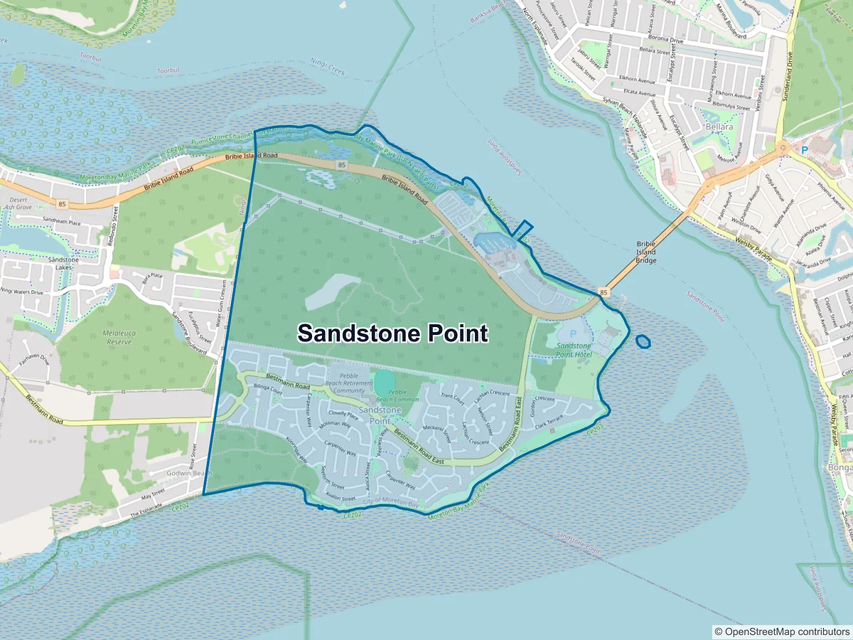 Map of Sandstone Point, QLD, Australia
