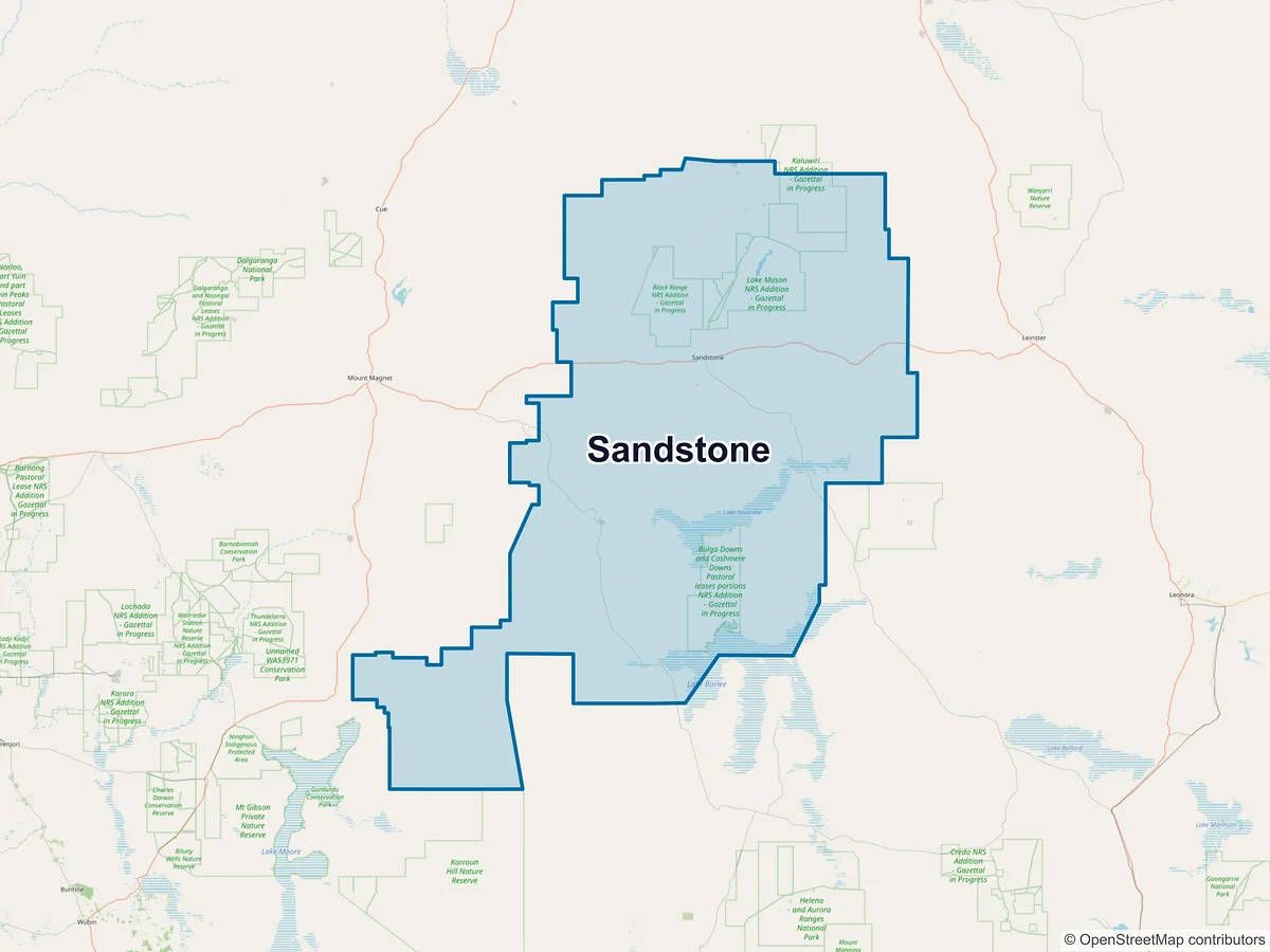 Map of Sandstone, WA, Australia