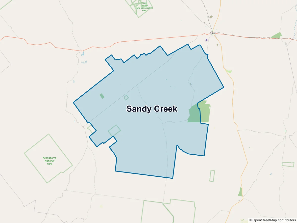 Map of Sandy Creek, NSW, Australia