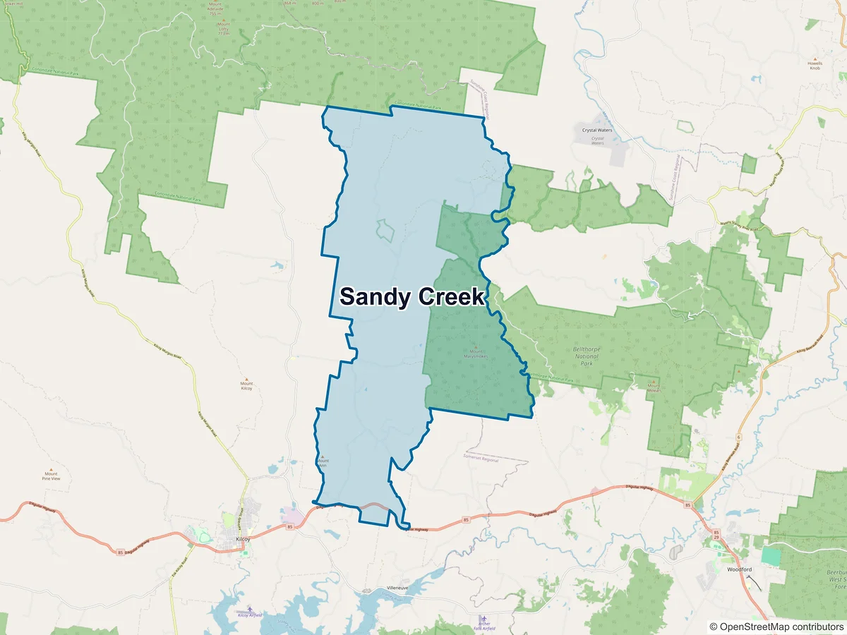Map of Sandy Creek, QLD, Australia