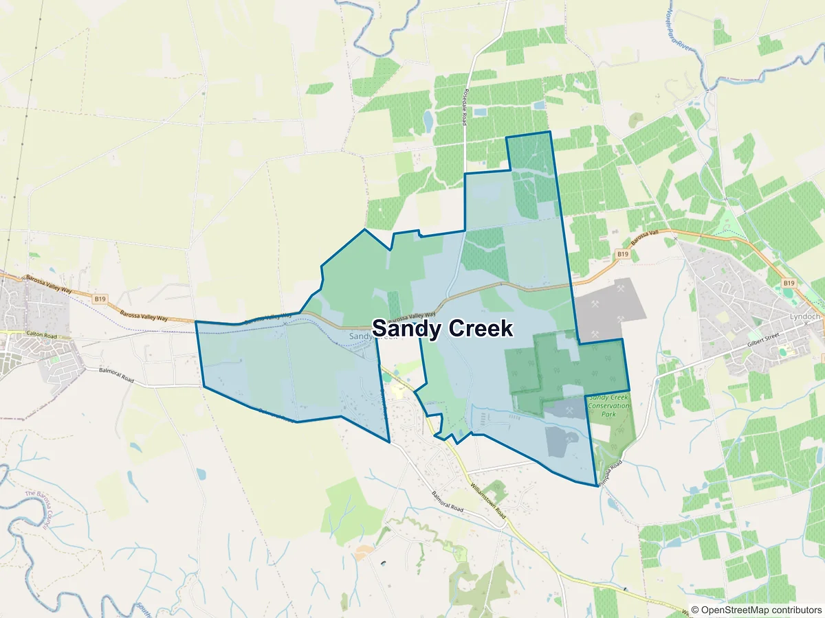 Map of Sandy Creek, SA, Australia