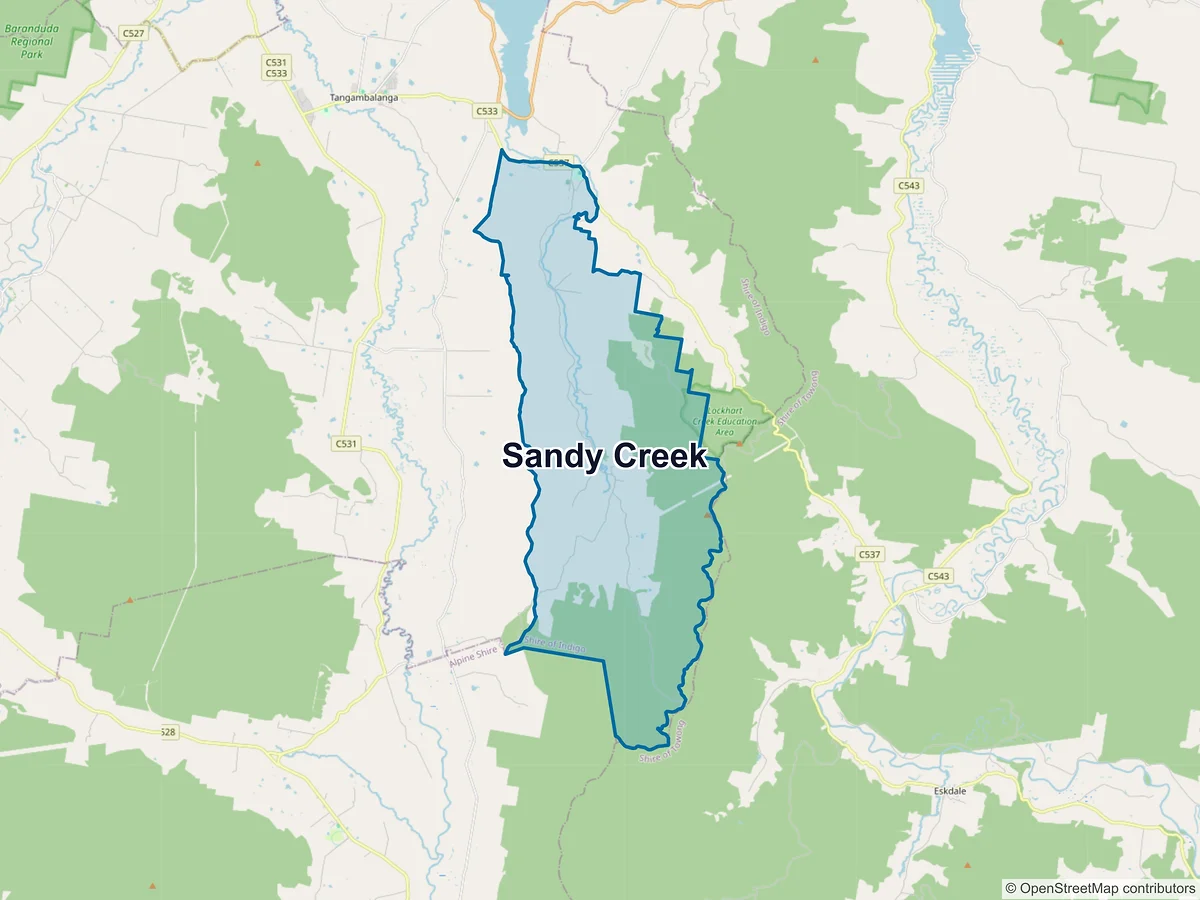 Map of Sandy Creek, VIC, Australia