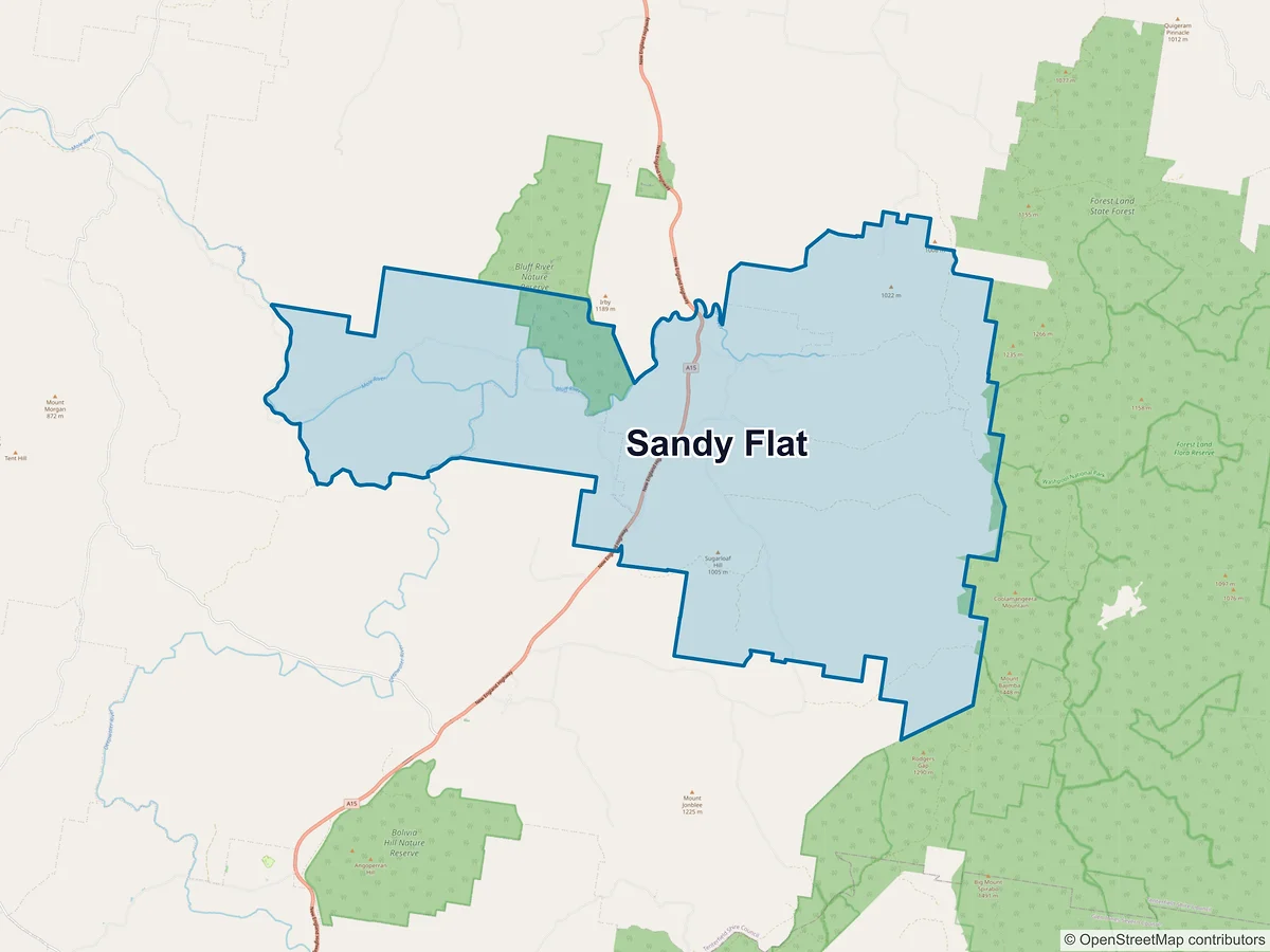 Map of Sandy Flat, NSW, Australia