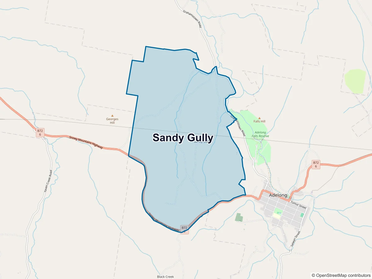 Map of Sandy Gully, NSW, Australia