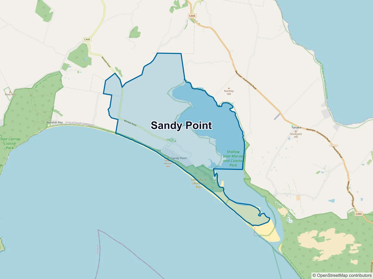 Map of Sandy Point, VIC, Australia