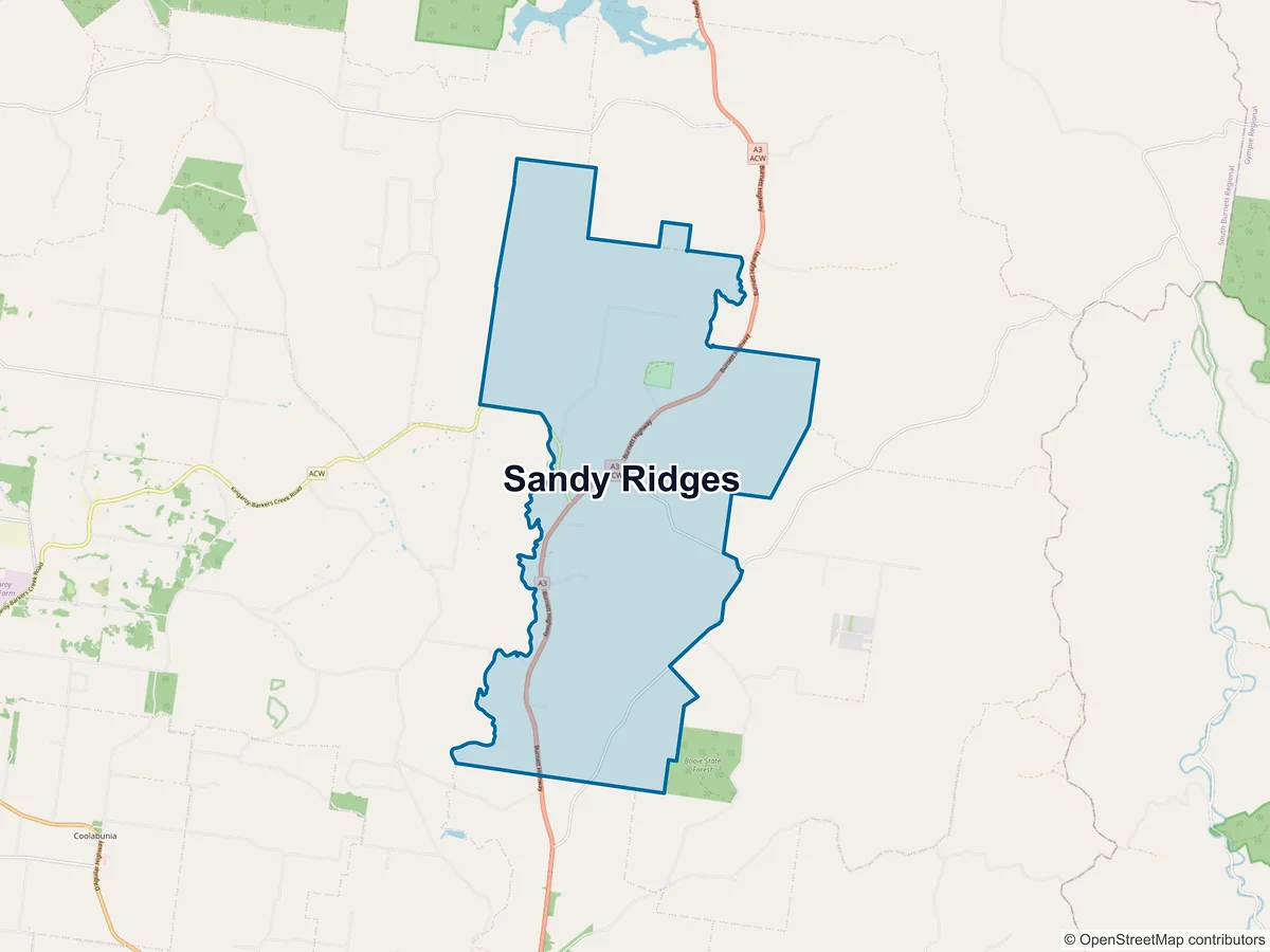 Map of Sandy Ridges, QLD, Australia