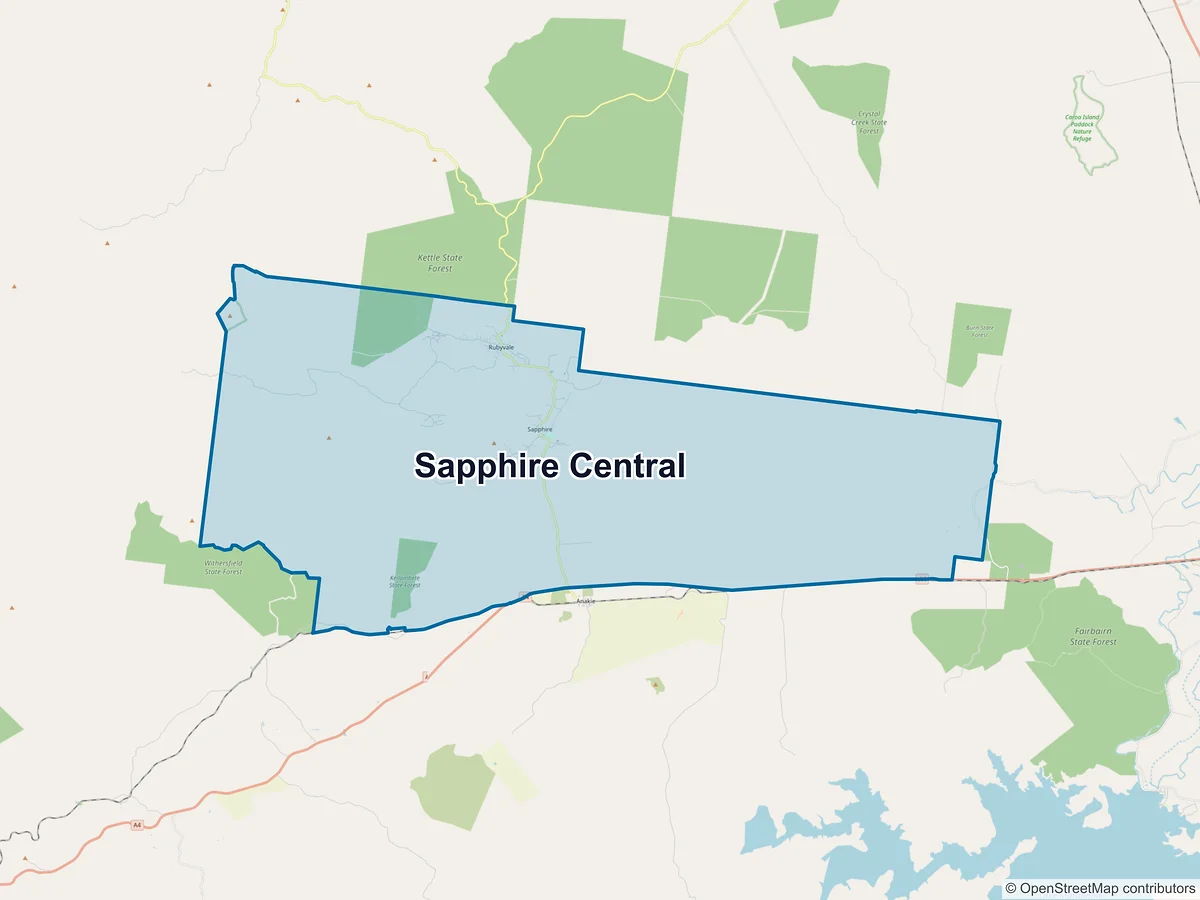 Map of Sapphire Central, QLD, Australia