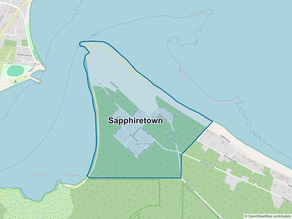 Map of Sapphiretown, SA, Australia
