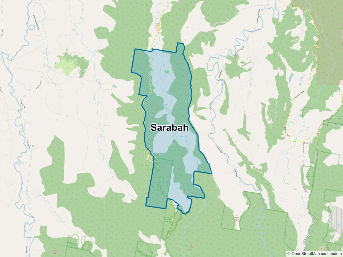 Map of Sarabah, QLD, Australia
