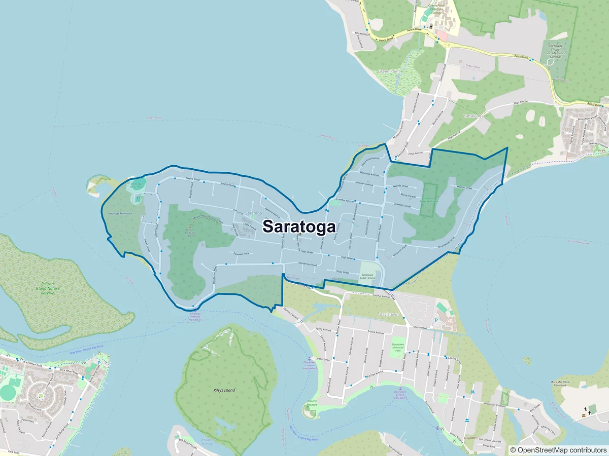 Map of Saratoga, NSW, Australia