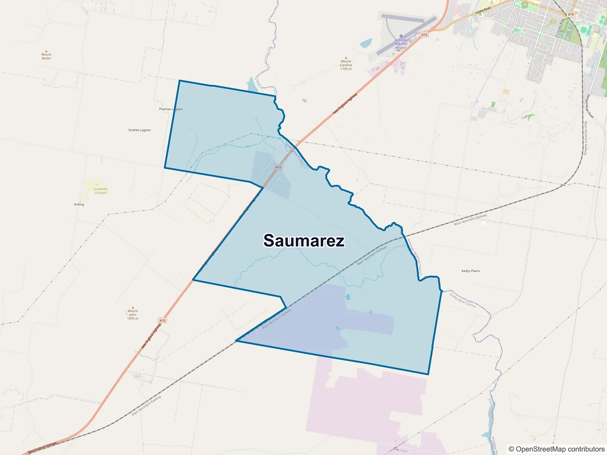 Map of Saumarez, NSW, Australia
