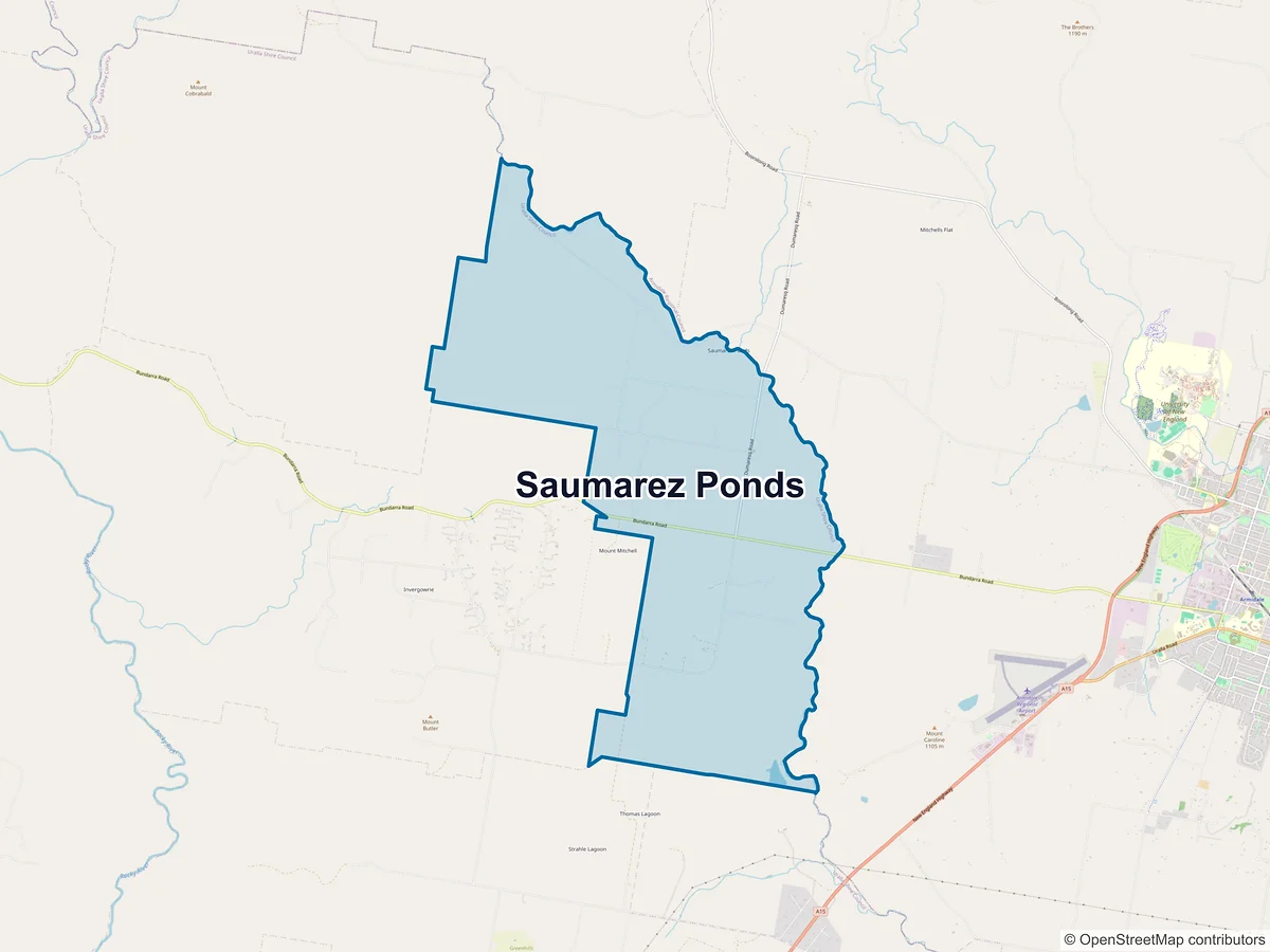 Map of Saumarez Ponds, NSW, Australia