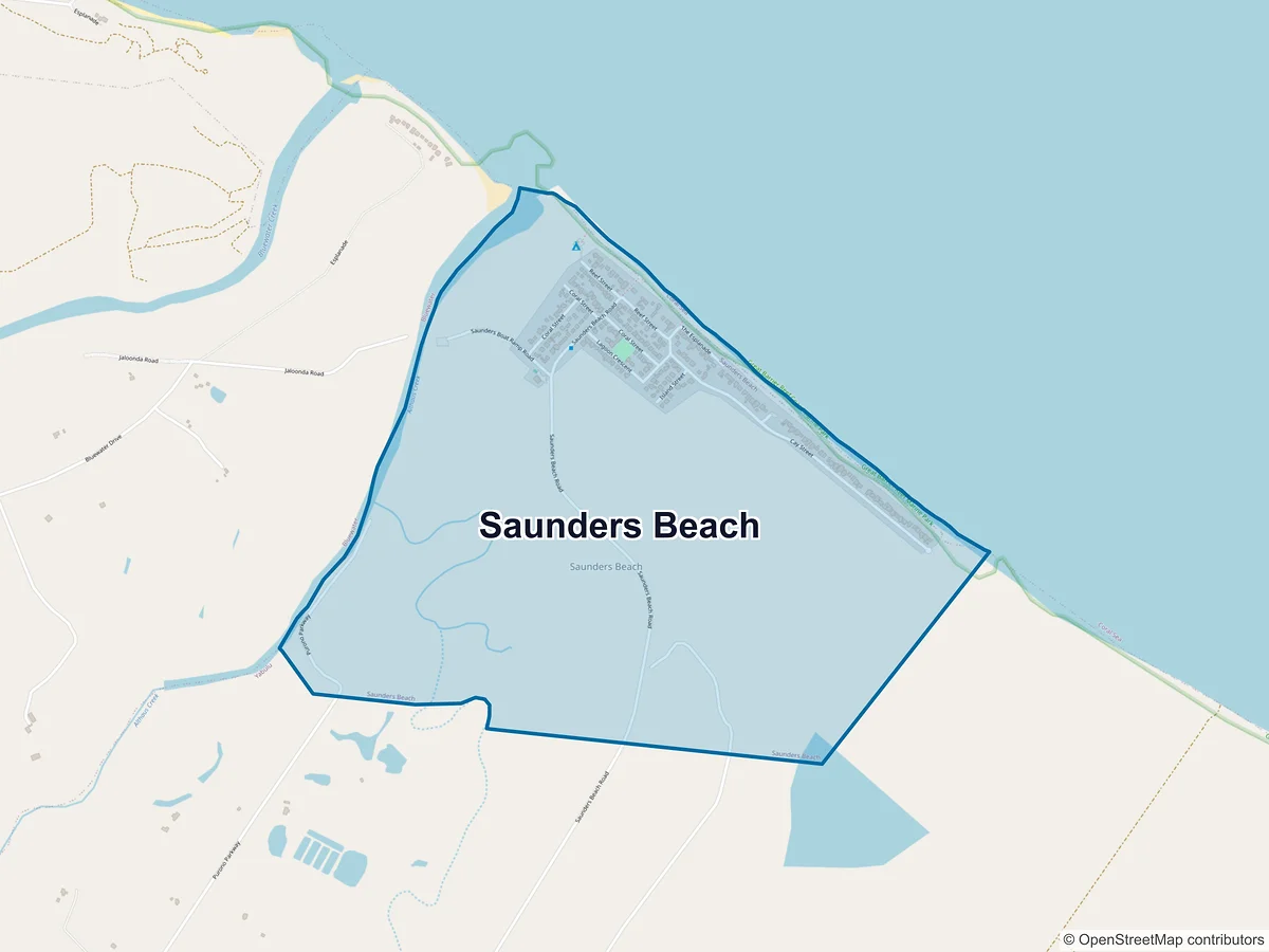 Map of Saunders Beach, QLD, Australia