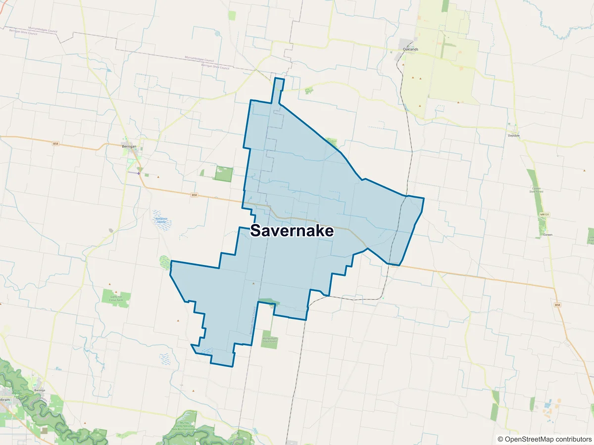 Map of Savernake, NSW, Australia