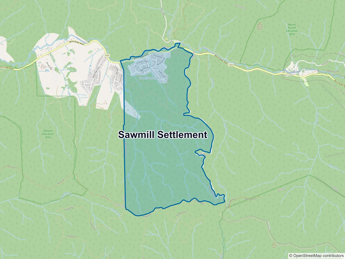 Map of Sawmill Settlement, VIC, Australia