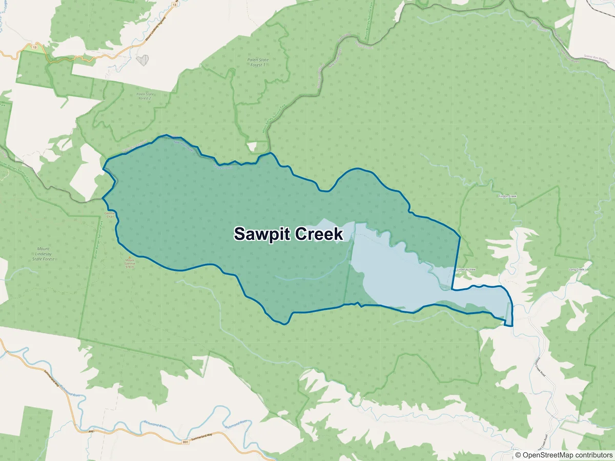 Map of Sawpit Creek, NSW, Australia