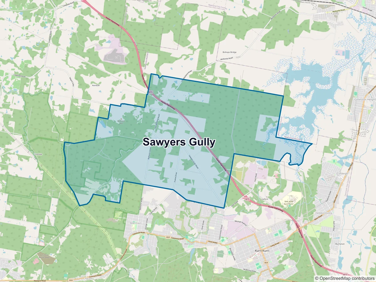 Map of Sawyers Gully, NSW, Australia