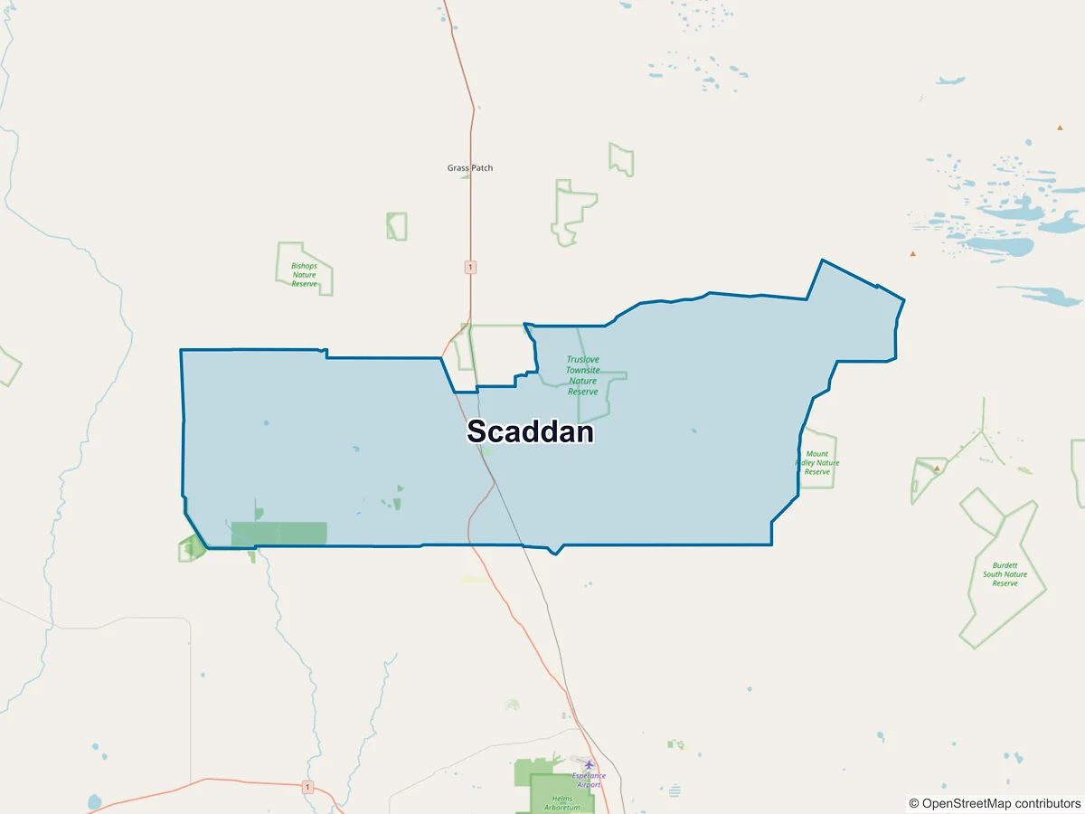 Map of Scaddan, WA, Australia