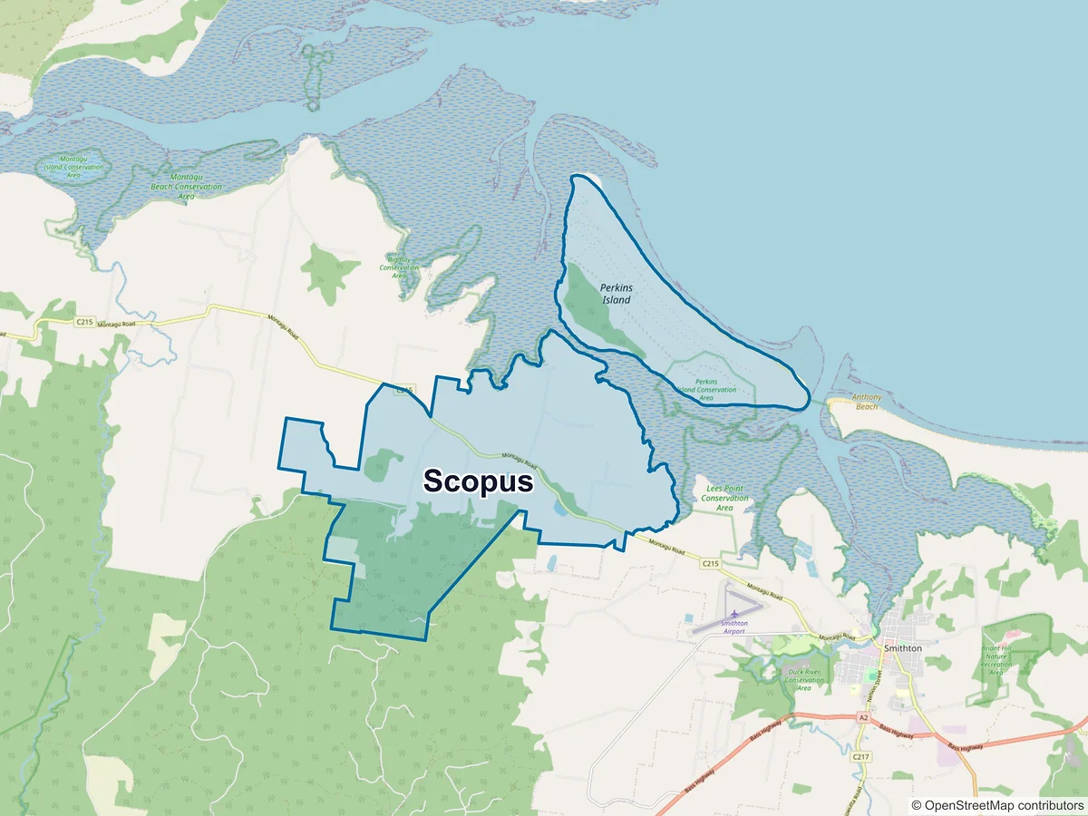 Map of Scopus, TAS, Australia
