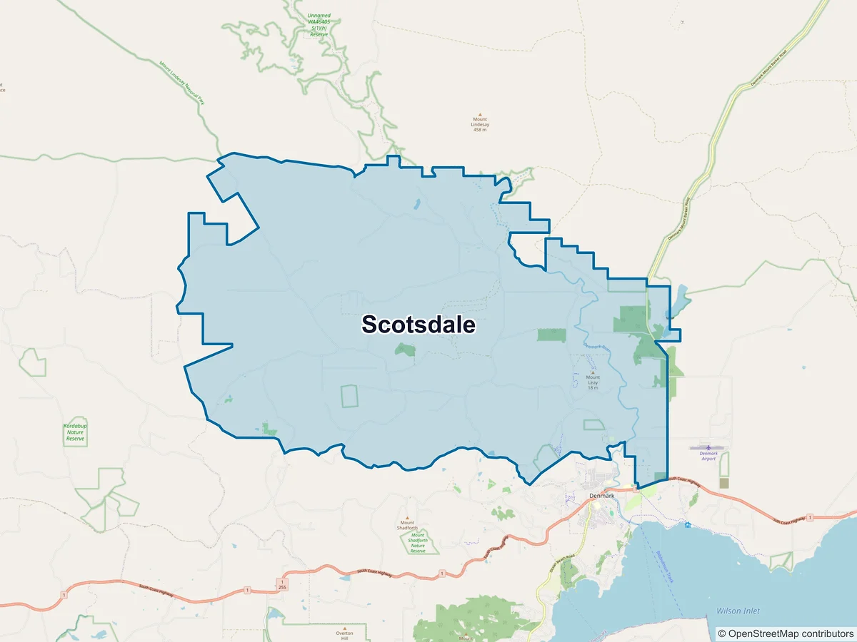 Map of Scotsdale, WA, Australia