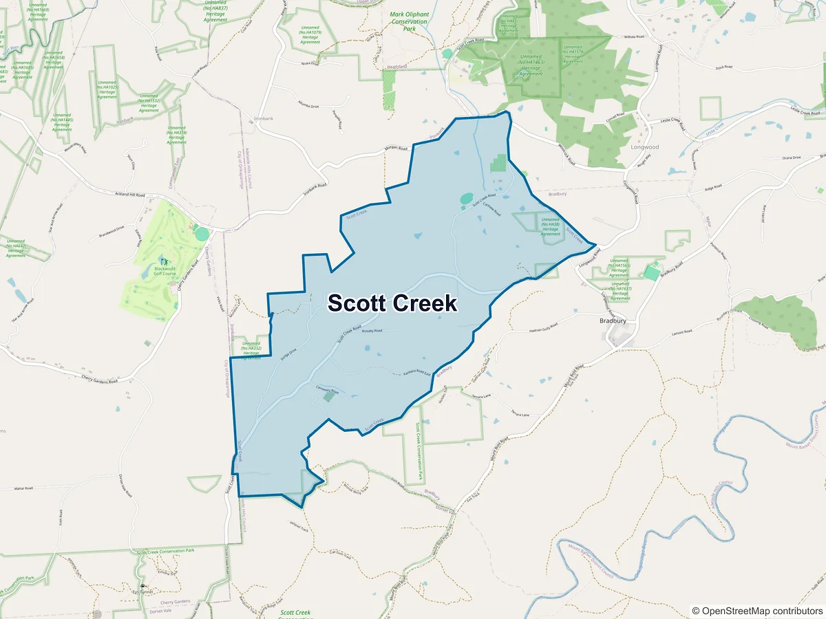 Map of Scott Creek, SA, Australia