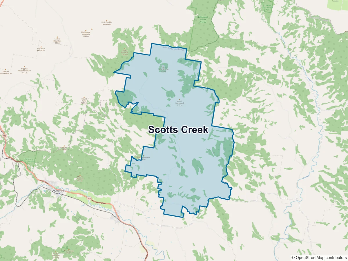 Map of Scotts Creek, NSW, Australia