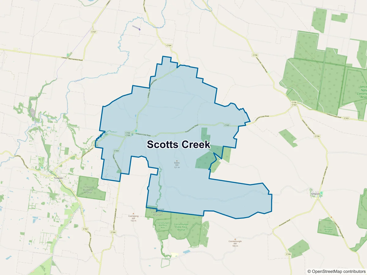Map of Scotts Creek, VIC, Australia