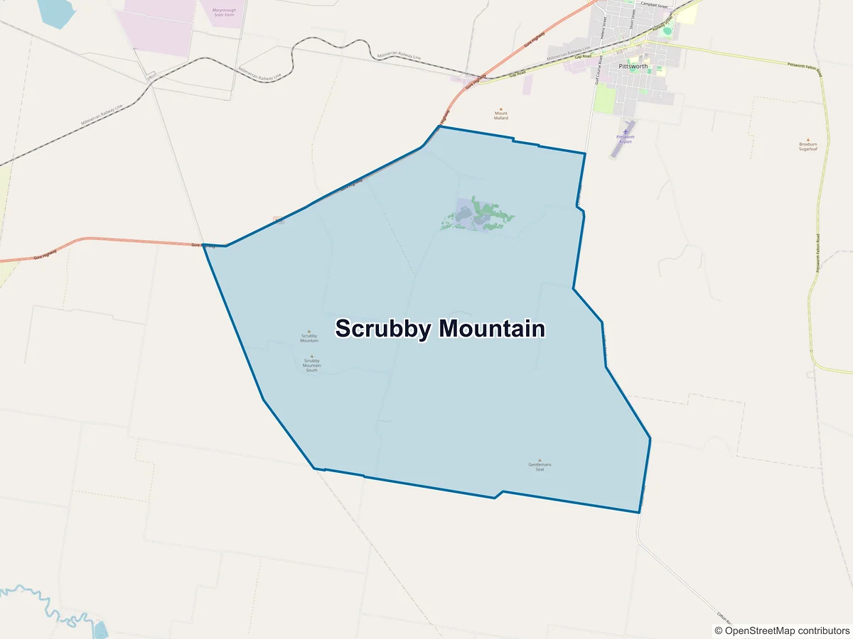 Map of Scrubby Mountain, QLD, Australia