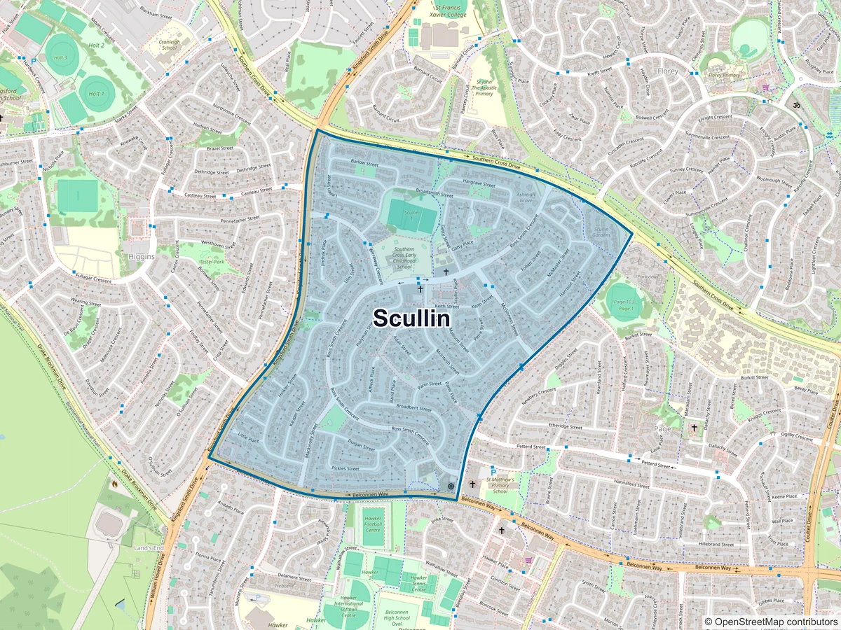 Map of Scullin, ACT, Australia