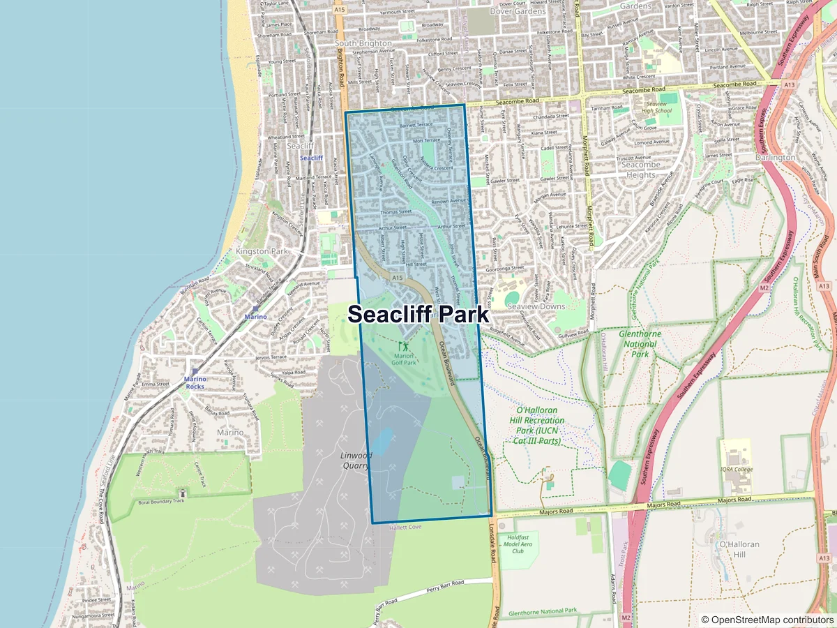 Map of Seacliff Park, SA, Australia