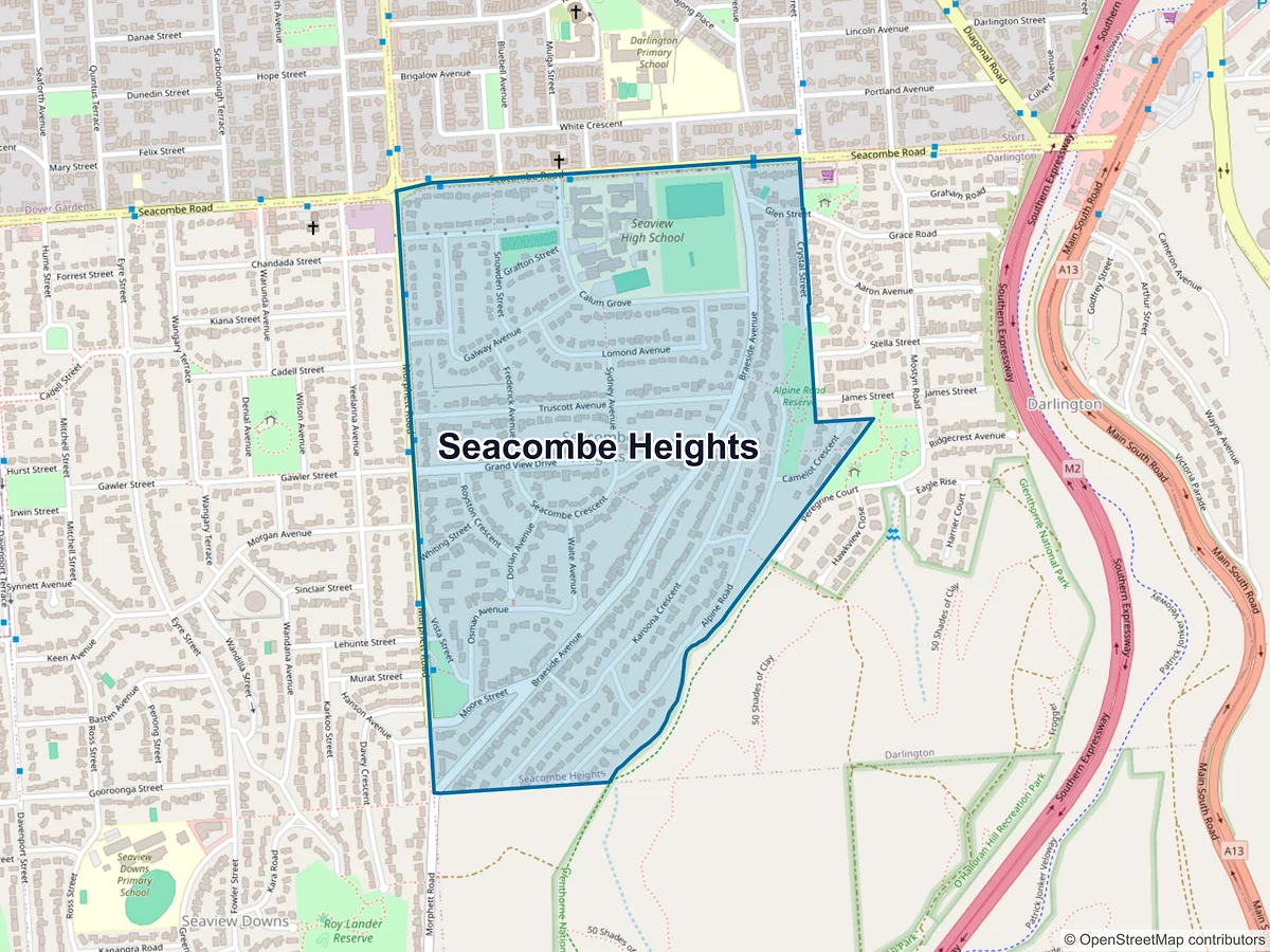Map of Seacombe Heights, SA, Australia