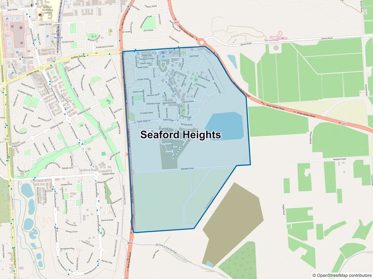 Map of Seaford Heights, SA, Australia