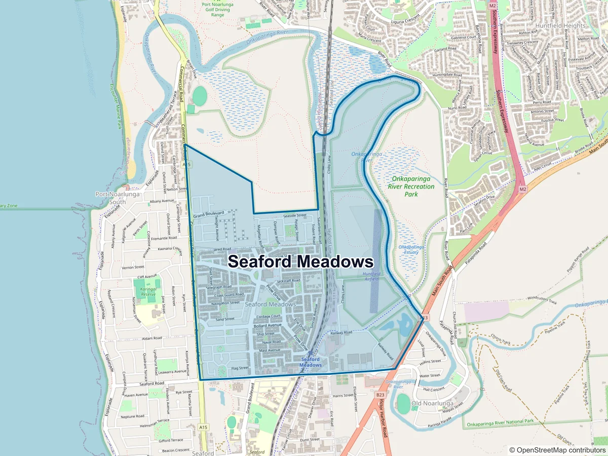 Map of Seaford Meadows, SA, Australia