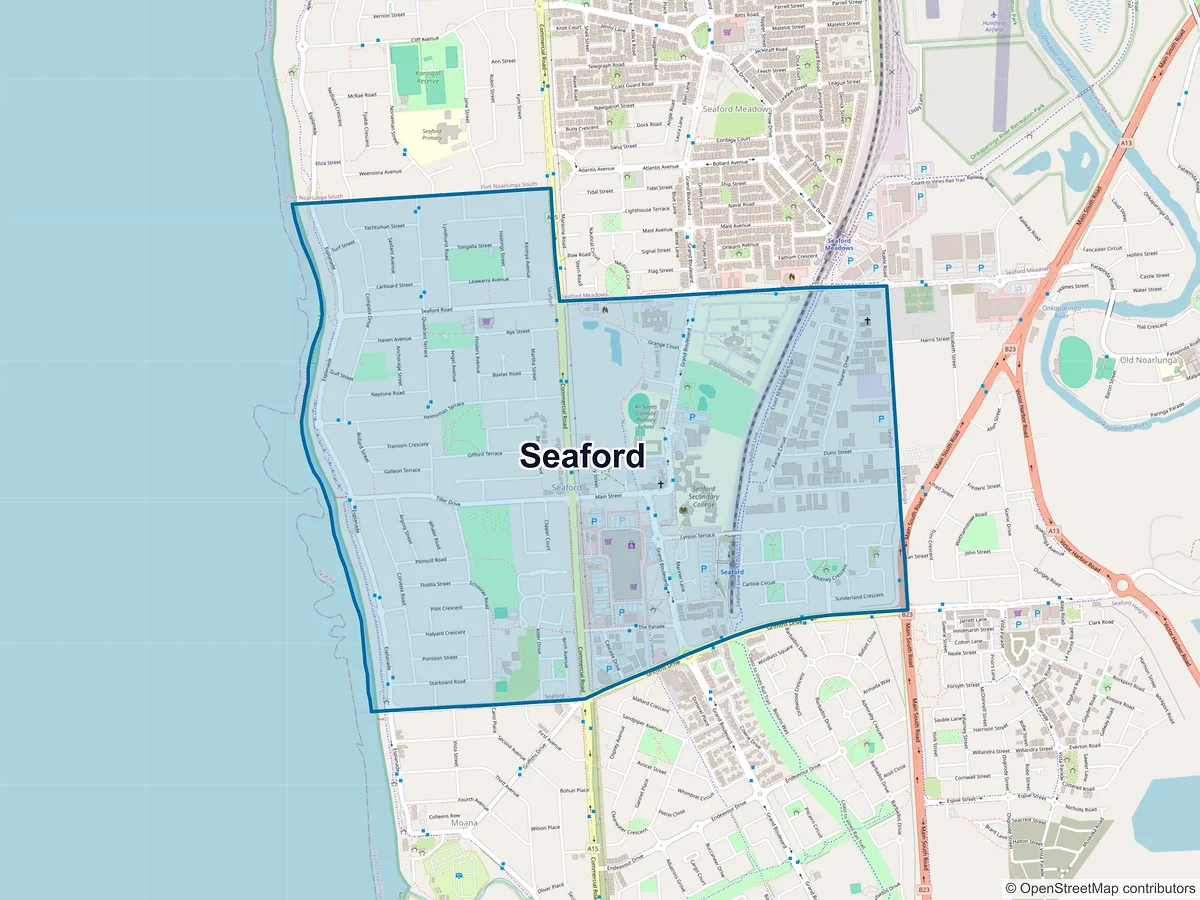 Map of Seaford, SA, Australia