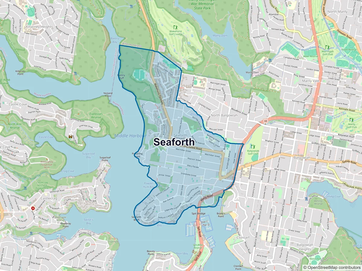 Map of Seaforth, NSW, Australia