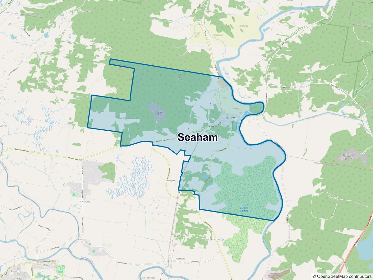 Map of Seaham, NSW, Australia