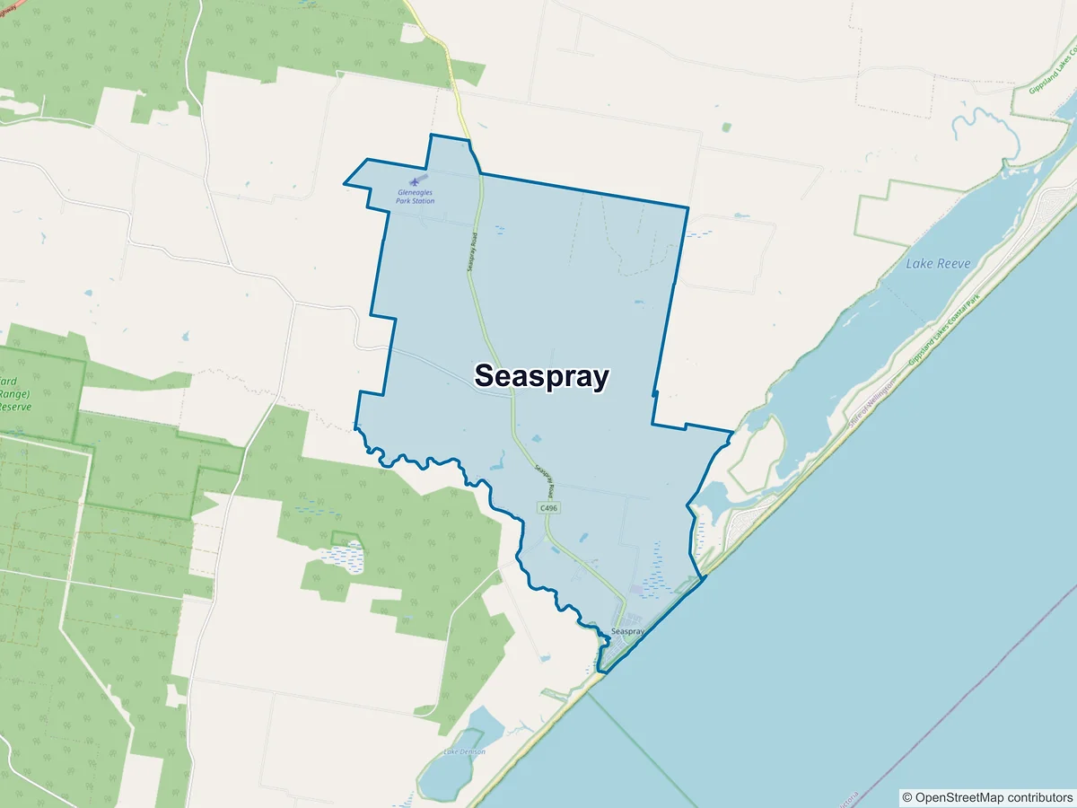 Map of Seaspray, VIC, Australia